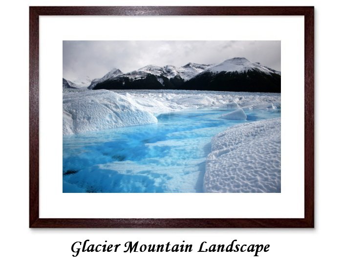 Glacier Mountain Landscape Framed Print